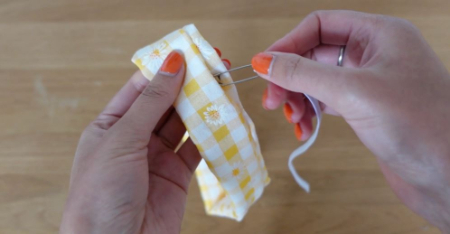 آموزش دوخت اسکرانی, آموزش دوخت کش موی پارچه‌ای