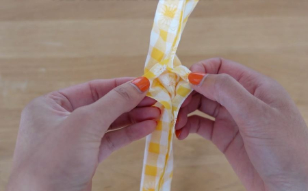 آموزش دوخت اسکرانی, آموزش دوخت کش موی پارچه‌ای