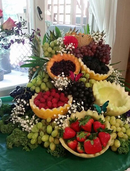 آموزش میوه آرایی شب چله,میوه آرایی یخچال عروس,میوه آرایی هندوانه شب یلدا