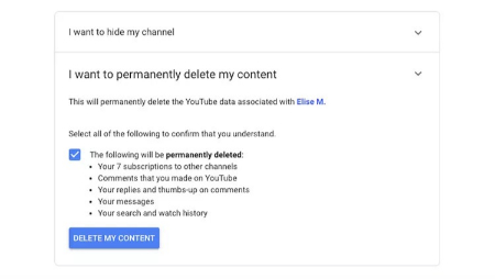 حذف حساب یوتیوب, حذف حساب یوتیوب در اندروید