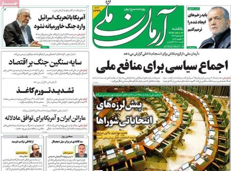 تیتر روزنامه ها،روزنامه های سیاسی و اقتصادی