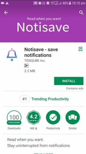 ترفندهای کامپیوتری, خواندن پیام حذف شده Notisave